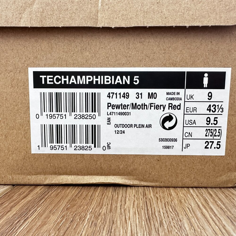 NEW Salomon TECHAMPHIBIAN 5 Men's Water Shoes Size 9.5 Pewter/Moth/Fiery Red - Picture 14 of 15